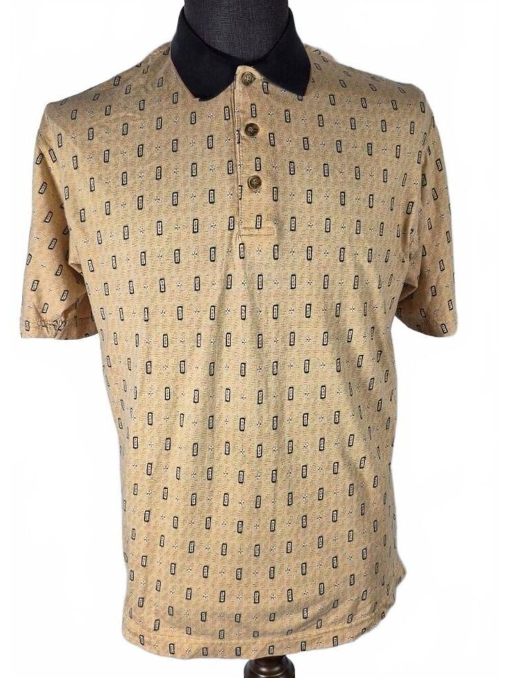 Natural Issue Retro Golf Polo Men’s Medium Geometric Print